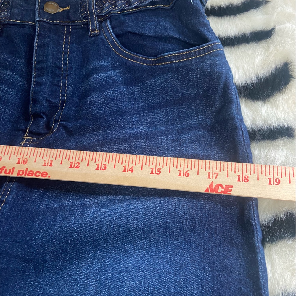 Women's Blue Denim Maxi Skirt with Front Slit - Picture 6 of 8